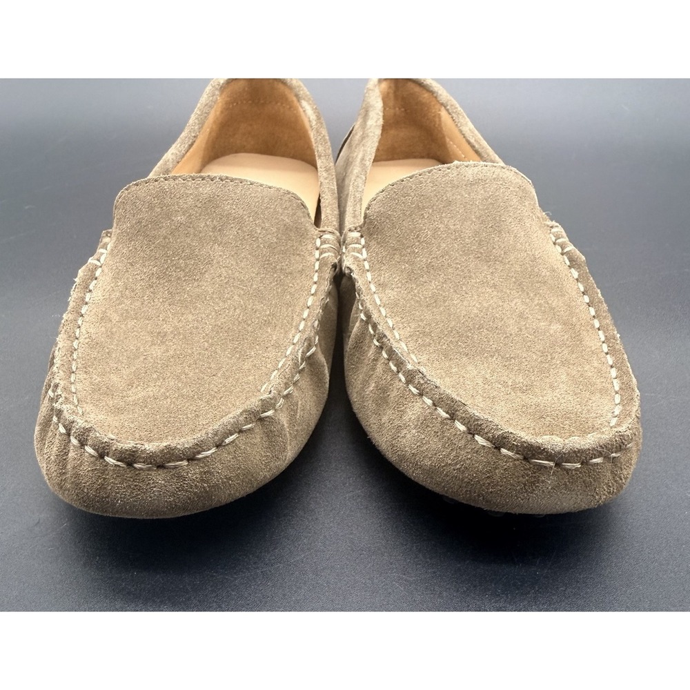 Quince Womens 7 Suede Driving Loafers Taupe Brown Moccasin Slip On Shoes - Picture 4 of 11